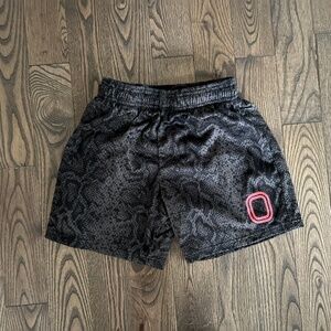 Kids OVERTIME Classic Shorts - Black w/Red Logo - Size Large